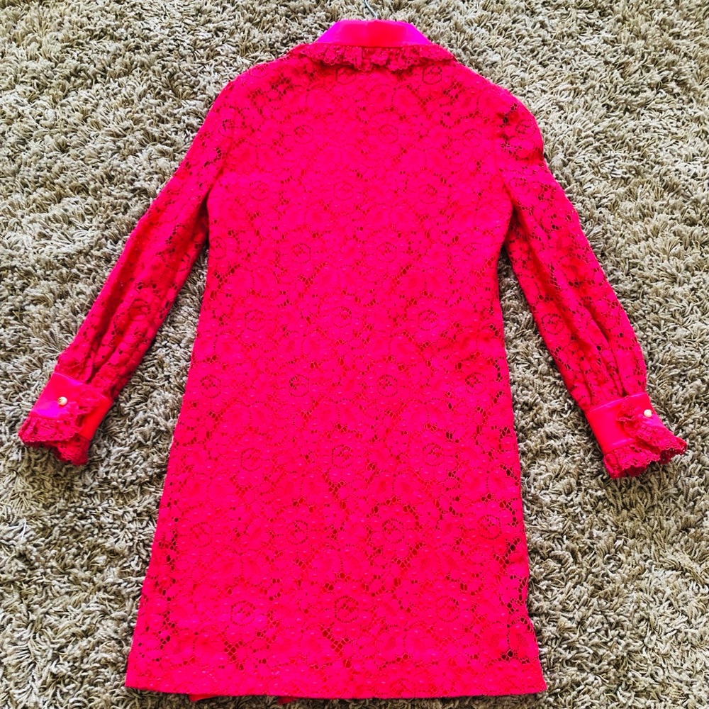 Gucci Hot Pink Lace Button- Front Dress. Size 38 - Picture 5 of 16